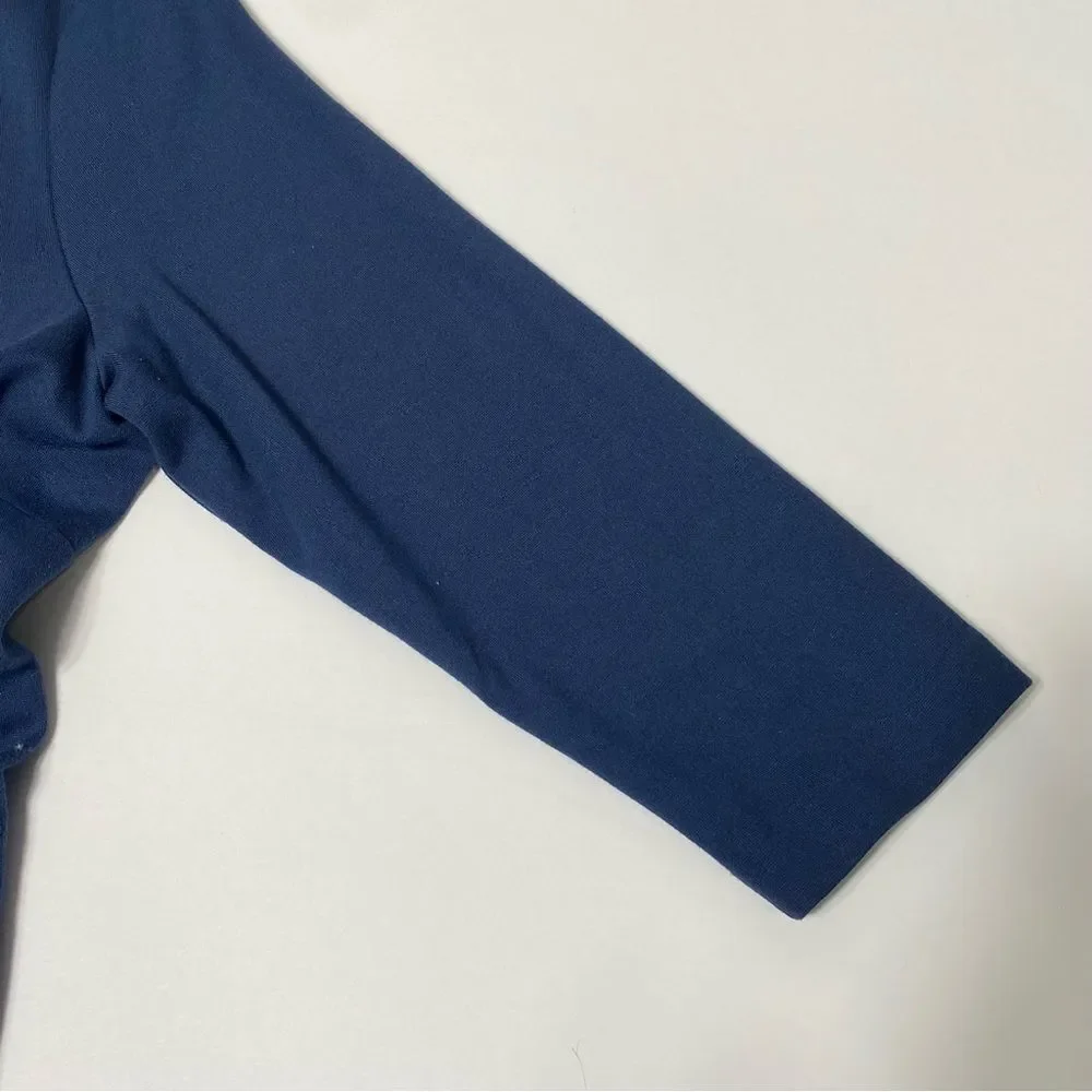 J.Jill Ponte Knit Crew Neck 3/4 Sleeve Shift Dress In Blue Women's Size Medium